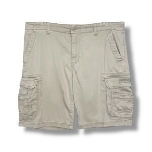 Unionbay Men’s Khaki Cargo Shorts Size 38 Cotton Stretch Utility Pockets